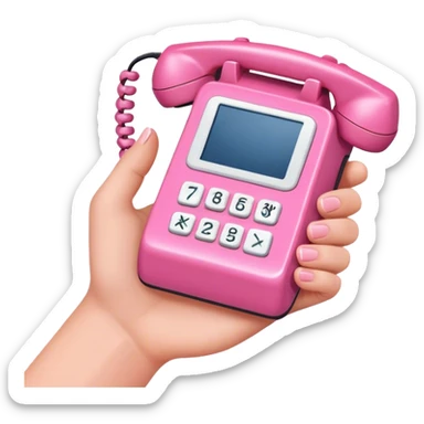 A hand holding a pink preppy phone 16 sticker