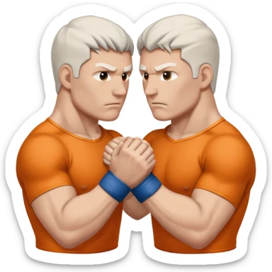 two white hands thumb wrestling sticker
