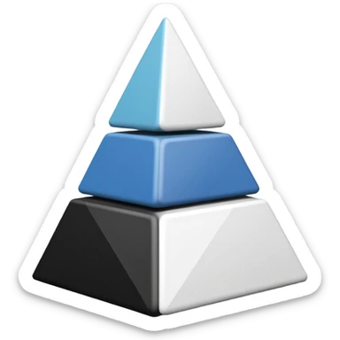 2D triangle with squares stacking up inside to demonstrate a social hierarchy (all black and white) sticker