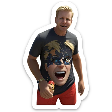 blonde boy by the ocean sticker