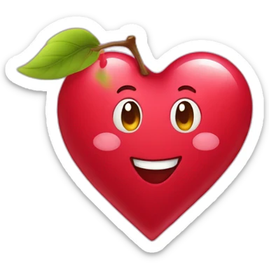 Heart color cherry sticker