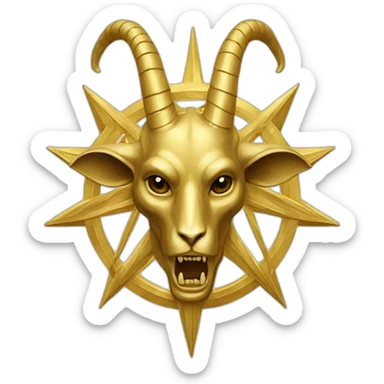 Gold Baphomet star sticker
