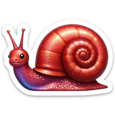 red glitter snail sticker