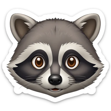 Raccoon with deformed head sticker
