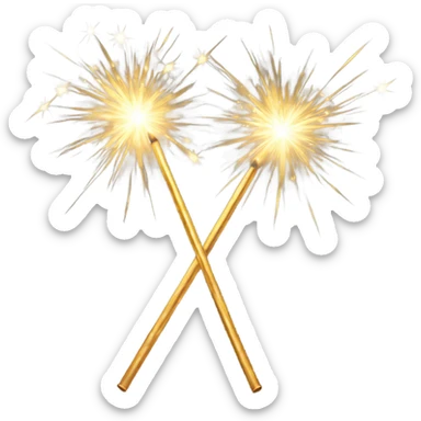 Golden sparkler sticker