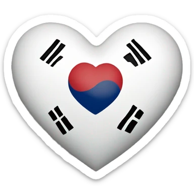 south korean flag heart sticker