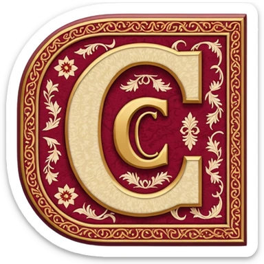  letter c made out of persian carpet texture sticker