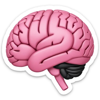 cerebro rosa normal minimalista e interrogación dentro sticker