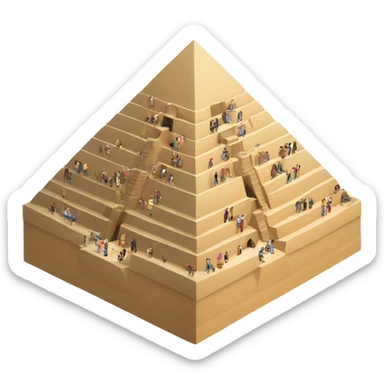 Pyramid with people going inside it sticker