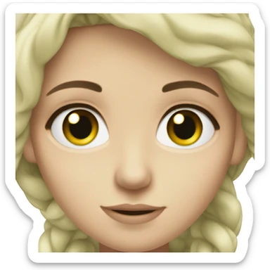 White girl with dark hair green eyes listening to music  sticker