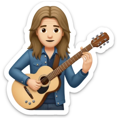 a long haired musician sticker