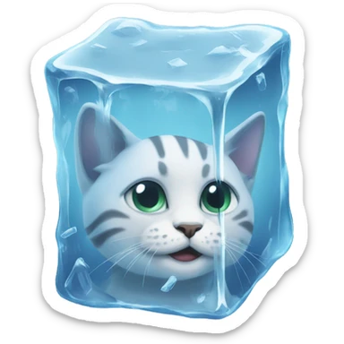 Ice cube cat sticker