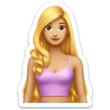 winx pelo rubio ondulado sticker