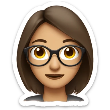 femme brune lunettes qui fait du barebow, cheveux mi long, brun sticker