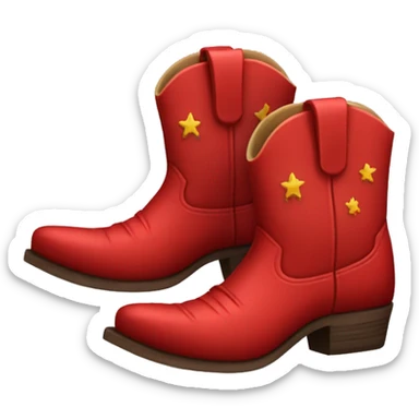 Red cowboy boots sticker