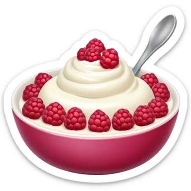 yoghurt bowl with Raspberry sticker