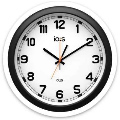 wall clock showing 10 am sticker