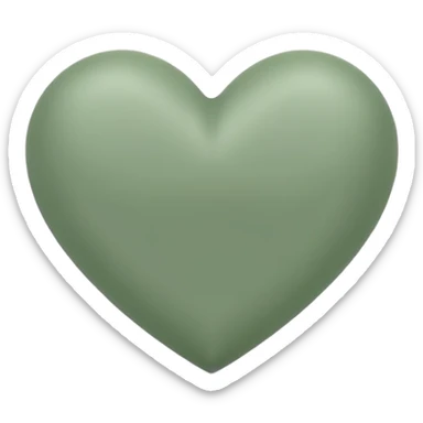 sage green heart sticker