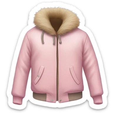 Furry light pink jacket sticker