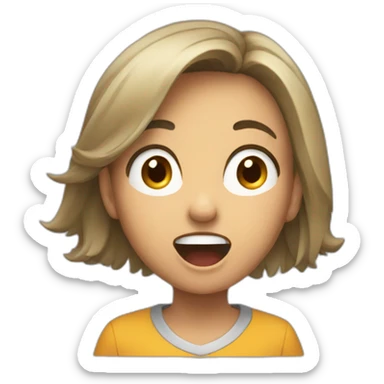 yelling girl profile facing left sticker