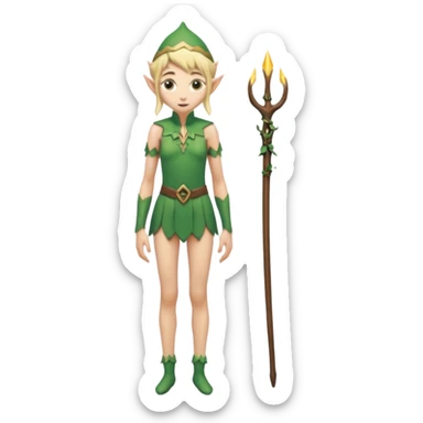 Elfo magro nu de corpo inteiro sticker