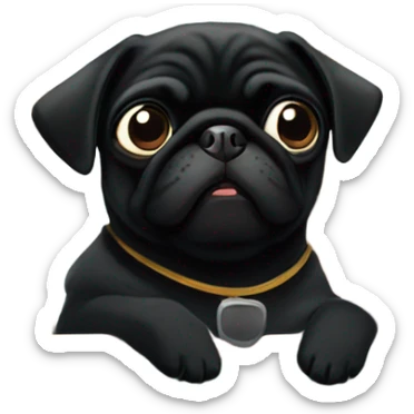 Black pug in a San Francisco cable car sticker