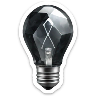 Black diamond light bulb sticker