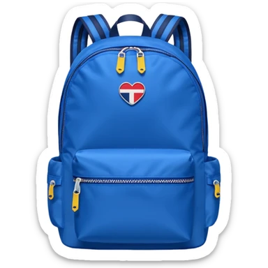 blue backpack with tommyjeans logo sticker