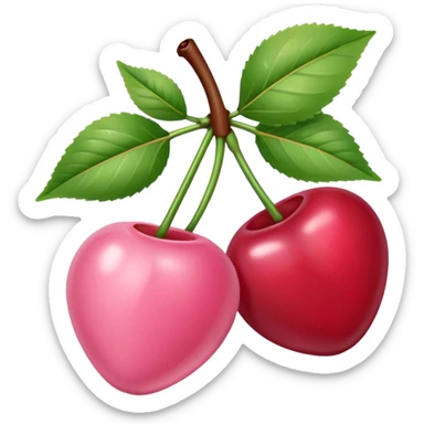 baby pink cherries with bow sticker