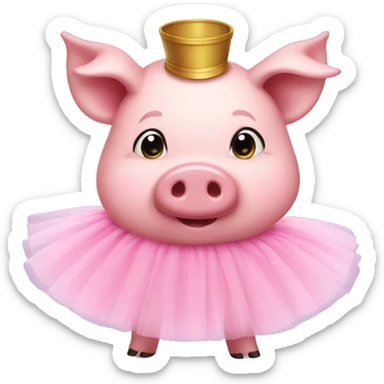 Pink pig in tutu sticker