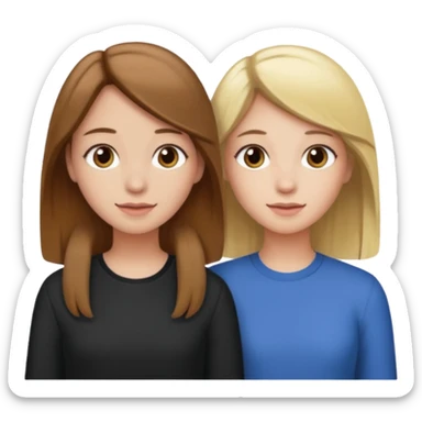 Two best Friends (Girls) one has   Hair and the oder has blonde hair sticker
