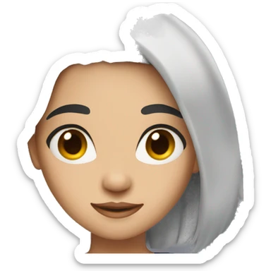 girl with black hair close up sticker