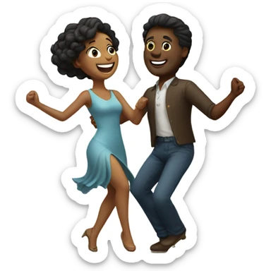 Happy couple dancing together  sticker