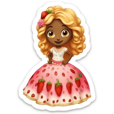 strawberry shortcake in a lehenga  sticker