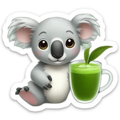 Koala and matcha tea sticker