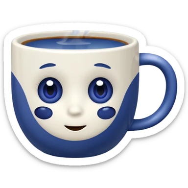 Coffee cup with b BLUEBERRY ON THE MUG sticker