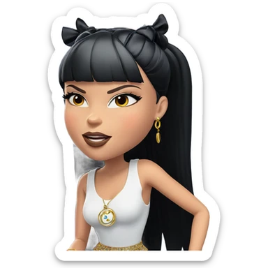 girl with jewelry and books sticker