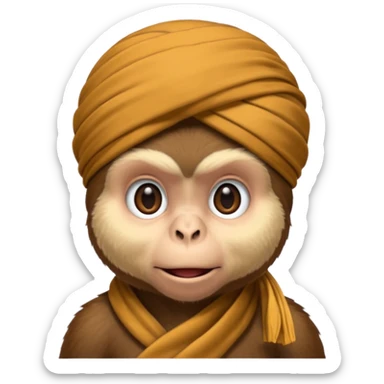 monkey in turban sticker