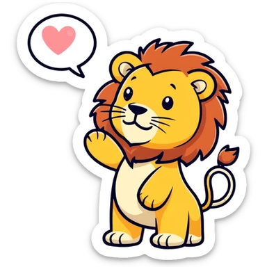 Lion blowing a kiss sticker