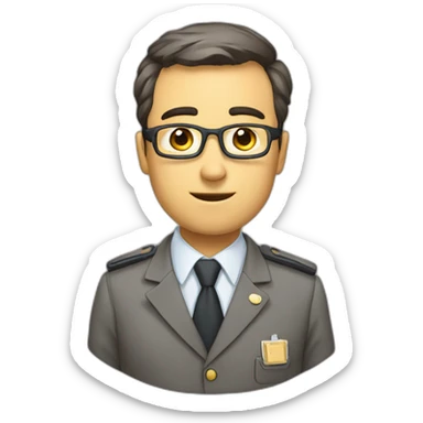 make emoji for civil servant with a lot of work with laptop sticker