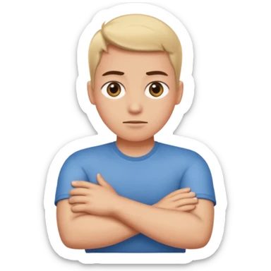 rolling eyes with arms crossed sticker
