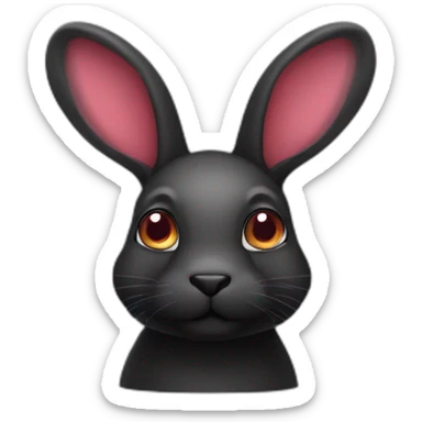 conejo negro con ojos color rubi sticker