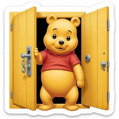 Winnie the Pooh locked door sticker
