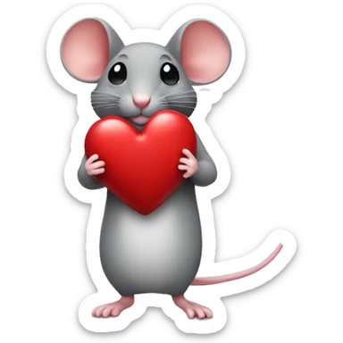 Mouse with heart sticker