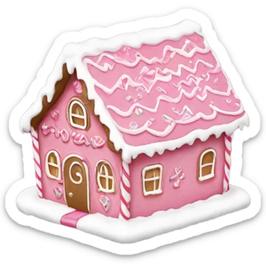 Pink gingerbread house sticker