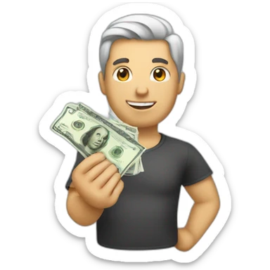 Cash in hand sticker