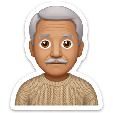 Latino grandfather, light brown, with knitted sweater sticker