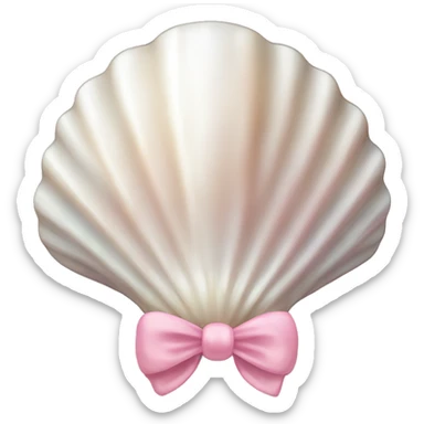 Pearl shell and light pink bow sticker