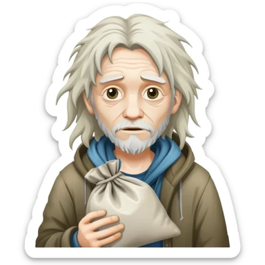 Crazy homeless with a bag of cocaine sticker