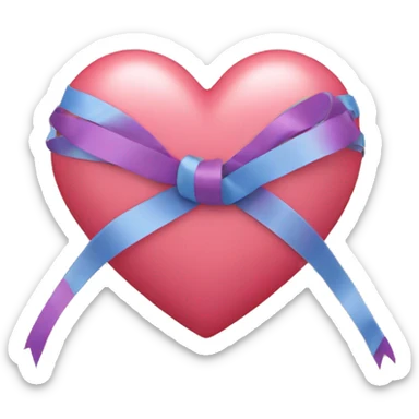 heart with ribbons sticker